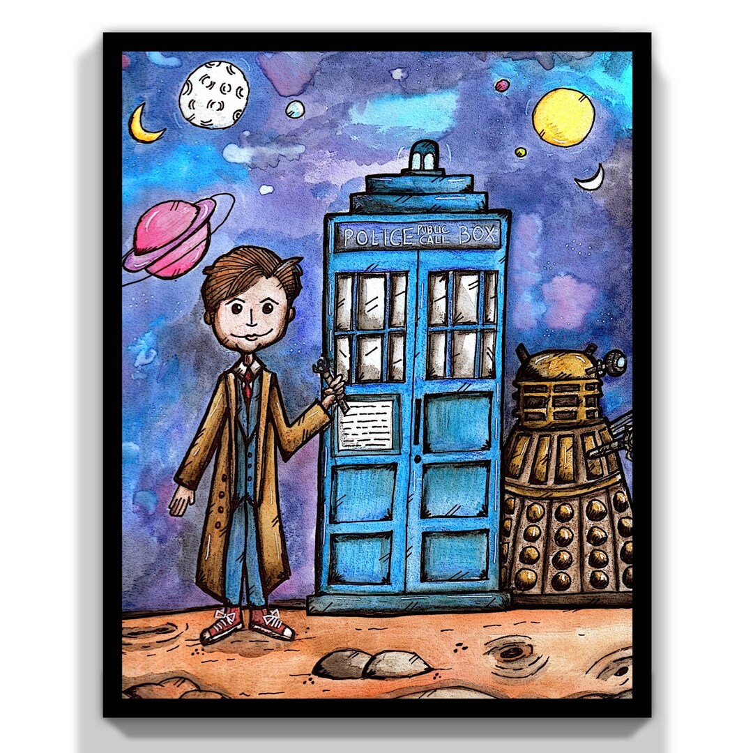 Dr Who Art Print: 10th Doctor Watercolor Sci-fi Fan Art - Etsy