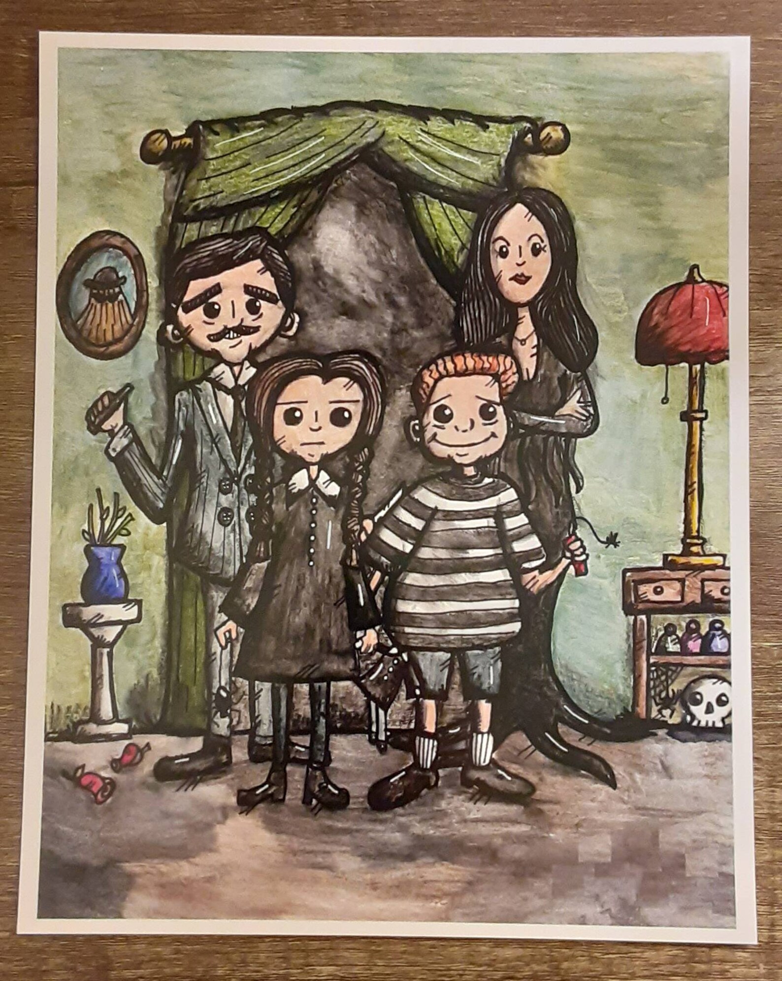 The Addams Family Halloween Art Print Halloween Art | Etsy
