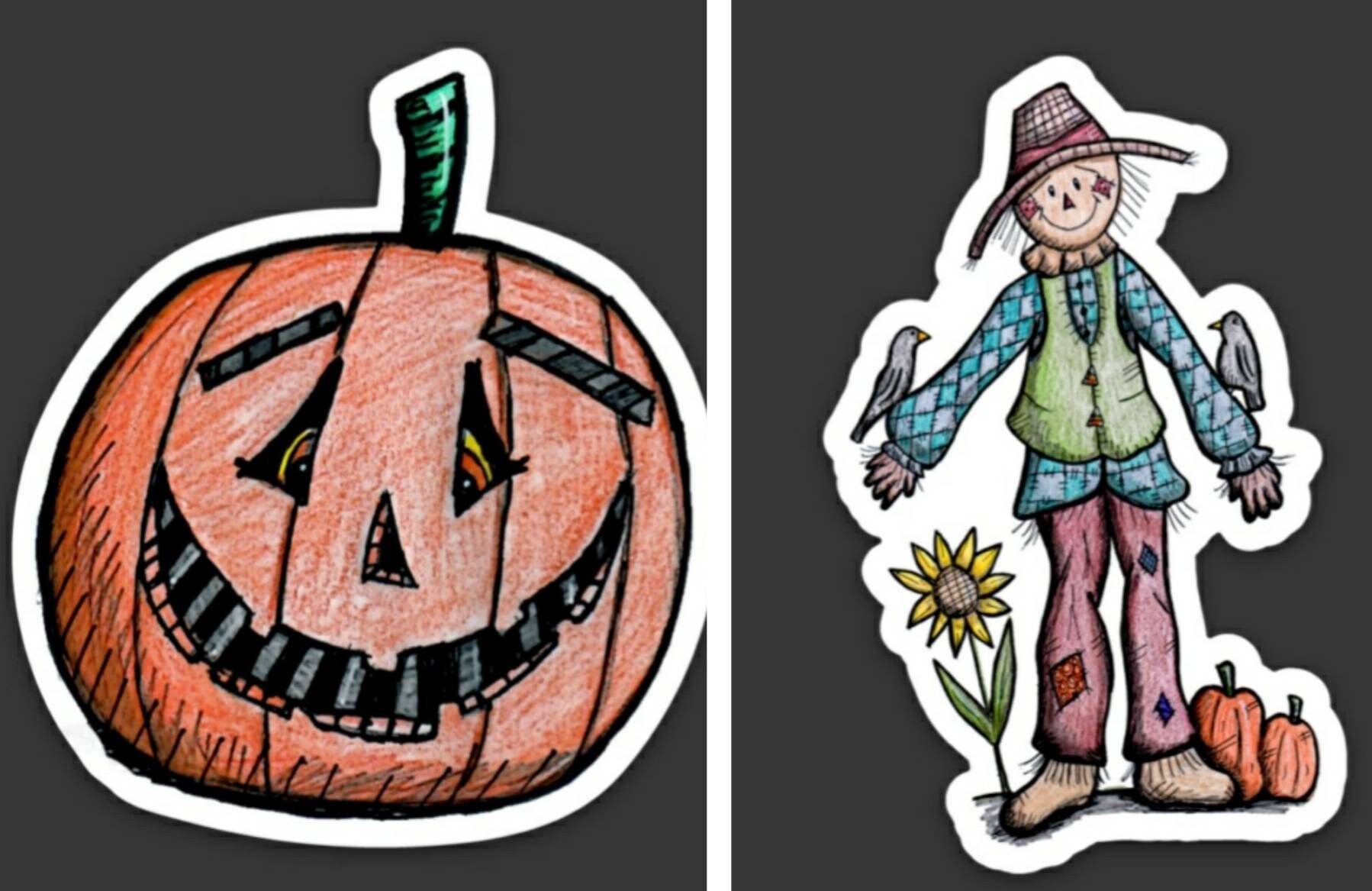 Paper Scrapbooking sticker art Halloween art Halloween sticker vampire