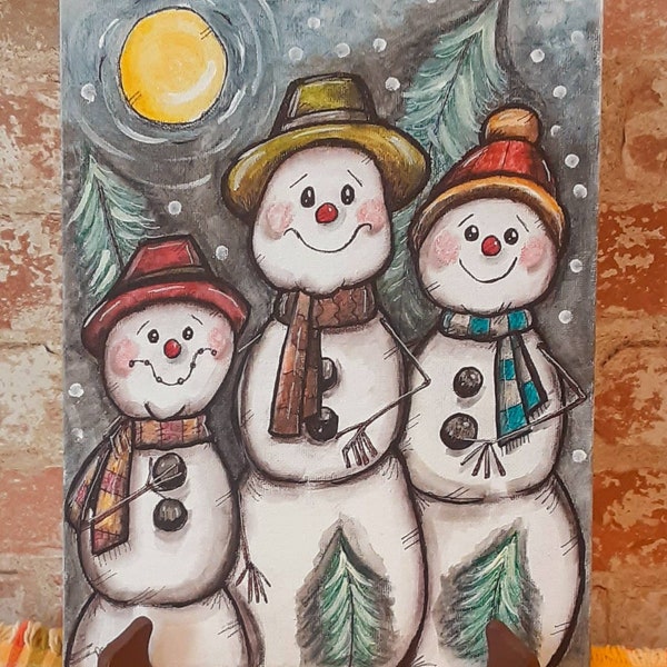 Watercolor Snowmen Painting Etsy Il 600x600.3482309566 Ahcw