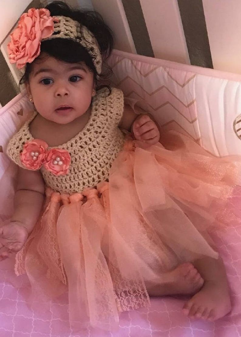 peach infant dress