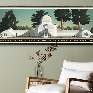 Conservatory of Flowers, Poster Art, Wall Hanging, California, Bay Area, San Francisco, Golden Gate Park, His, Hers