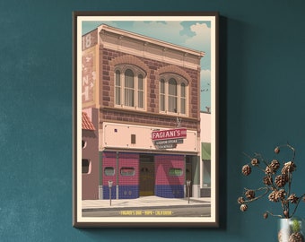 Fagiani's Bar Art Print: Napa Valley, California City Wall Art