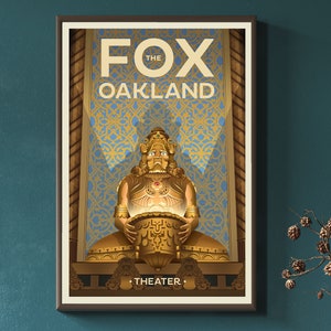 Fox Oakland Theater Print, California, Poster Art, Illustration, Bay Area, East Bay, City Wall Art, For Her, For Him