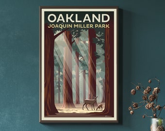 Joaquin Miller Park Art Print: Oakland California Illustration