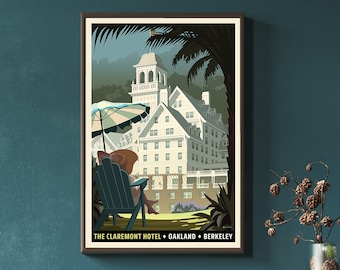 Claremont Hotel Art Print: Oakland Berkeley California Travel Poster