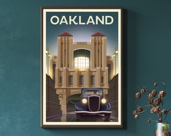 Oakland Posey Tube Art Print: California Bay Area Illustration