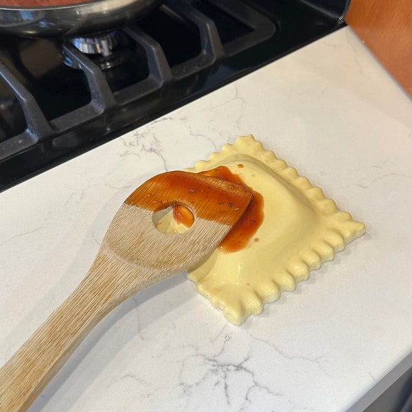 Ravioli Spoon Rest - Handmade Ceramic Kitchen Accessories