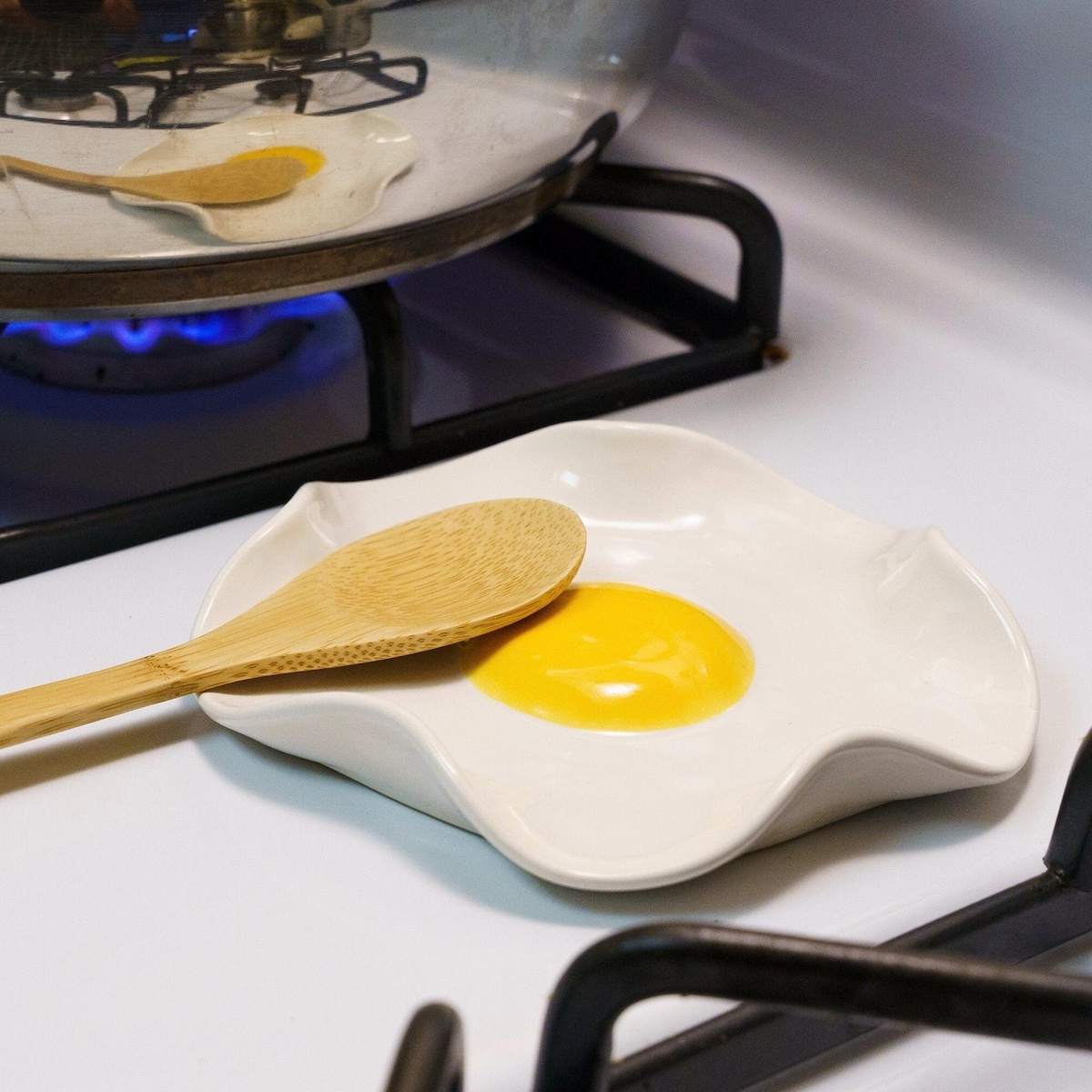 Fried Egg Spoon Rest (Natural Yolk) Handmade Ceramic Kitchen Accessories 5 Wide - Etsy