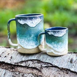 Ocean Shoreline Mug - Handmade Ceramic Coffee/Tea Cup