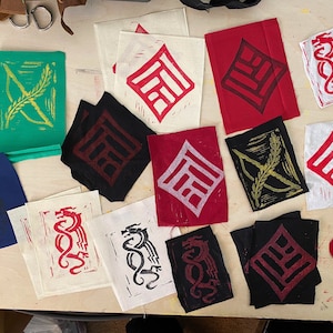 Dragon Age Dalish + Tevinter + Qunari Thedas Heraldry Block Printed Sew-On Patch