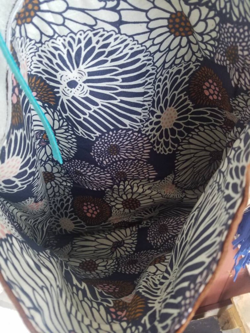 Blue turqouise cowhide fringe purse made with Pendleton fabric