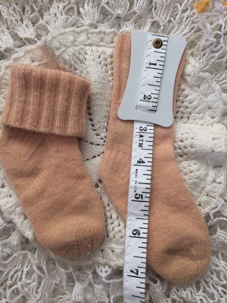 Antique Vtg Baby Doll Pink Wool Winter Warm Primitive Teddy Bear Prim A34