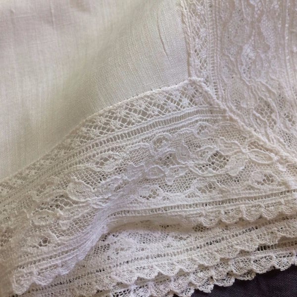 Vintage Bridal Hanky Wedding French Lace VTG Handkerchief Linen