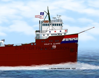 Great Lakes Freighter Ship Philip R. Clarke (1976)