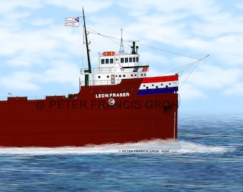Great Lakes Freighter Ship Leon Fraser (1976)