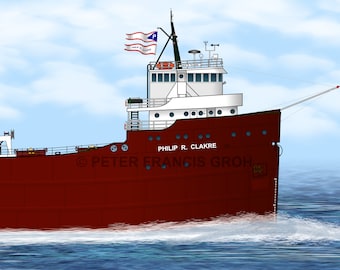 Great Lakes Freighter Ship Philip R. Clarke (1952)