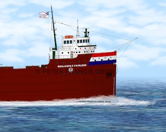 Great Lakes Freighter Ship Benjamin F. Fairless (1976)