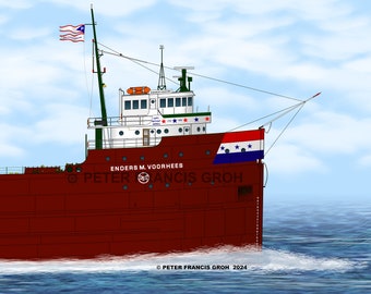 Great Lakes Freighter Ship Enders M. Voorhees (1976)
