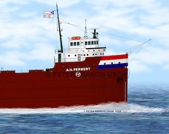 Great Lakes Freighter Ship A. H. Ferbert (1976)