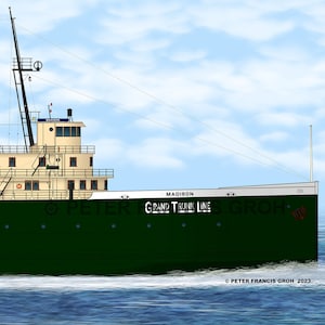 Great Lakes Freighter Ship Ferry Madison (1923)