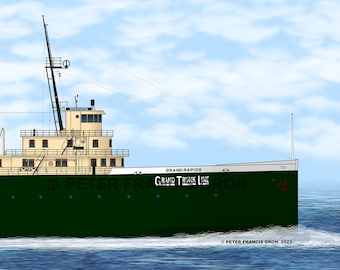 Great Lakes Freighter Ship Ferry Grand Rapids (1926)
