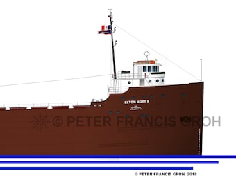 Great Lakes Freighter Ship Elton Hoyt II (1) (1930)