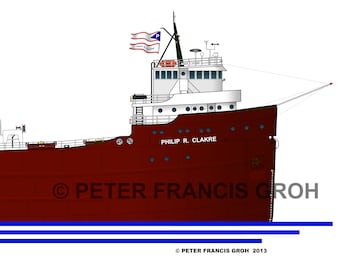 Great Lakes Freighter Ship Philip R. Clarke (1952)
