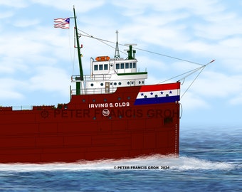 Great Lakes Freighter Ship Irving S. Olds (1976)