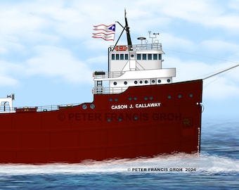 Great Lakes Freighter Ship Cason J. Callaway (1952)