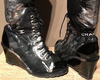 pony hair ankle boots