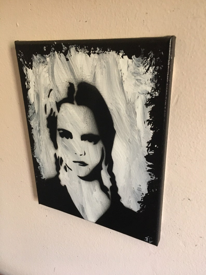 horror art addams family Wednesday addams acrylic painting gothic gifts Horror decor goth home decor