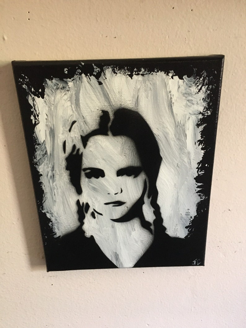 horror art addams family Wednesday addams acrylic painting gothic gifts Horror decor goth home decor