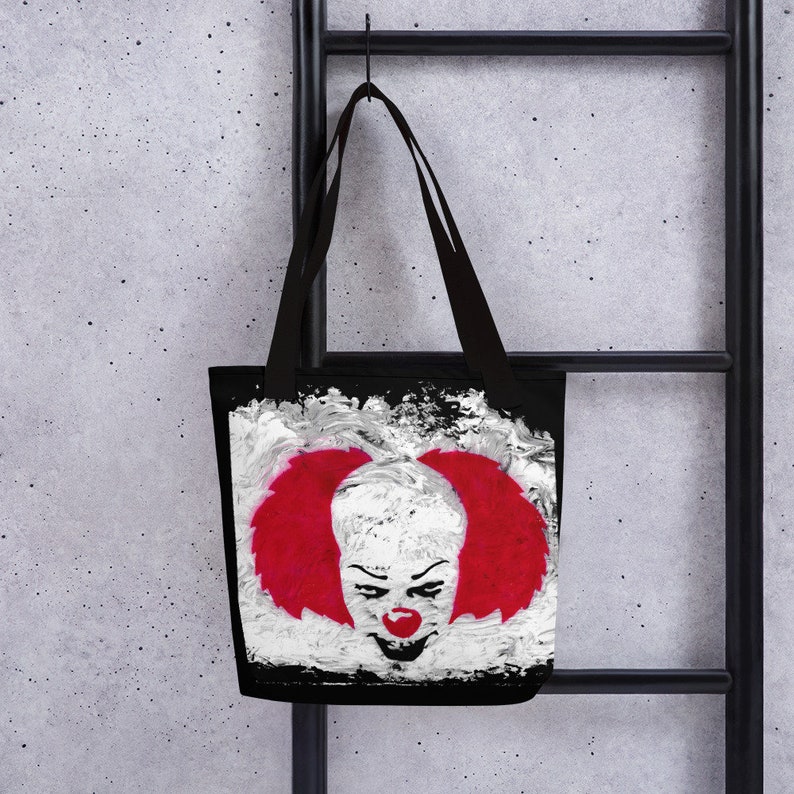 pennywise horror tote bag tim curry goth shoulder bag tote bag it dancing clown Halloween bag goth bag