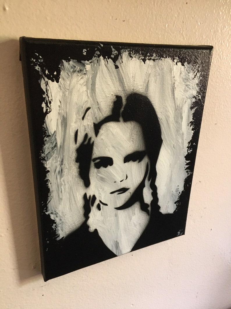 horror art addams family Wednesday addams acrylic painting gothic gifts Horror decor goth home decor