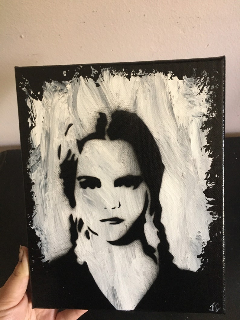 horror art addams family Wednesday addams acrylic painting gothic gifts Horror decor goth home decor
