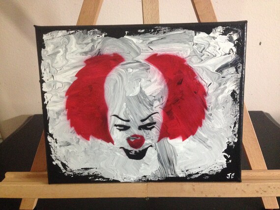 Horror Decor Pennywise Horror Painting It Stephen King Etsy