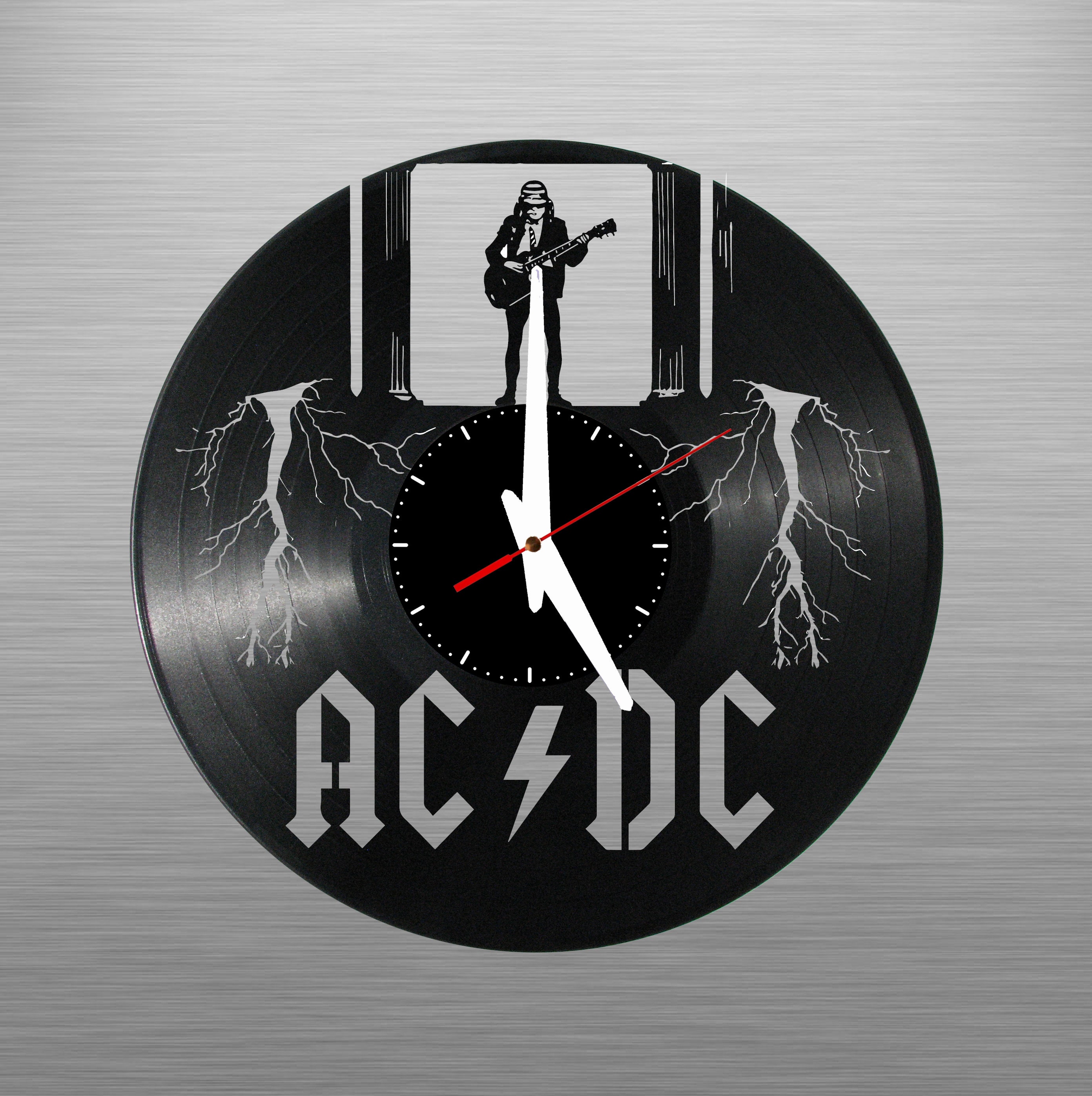 AC DC - Vinyl Clock Carved, Laser Cut Record Art, Music Gift for ...
