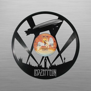 Led Zeppelin - Laser cut - carved vinyl record art - Music gift for occasions like: Birthday, Christmas, Weeding, Holiday - Cutout wall art