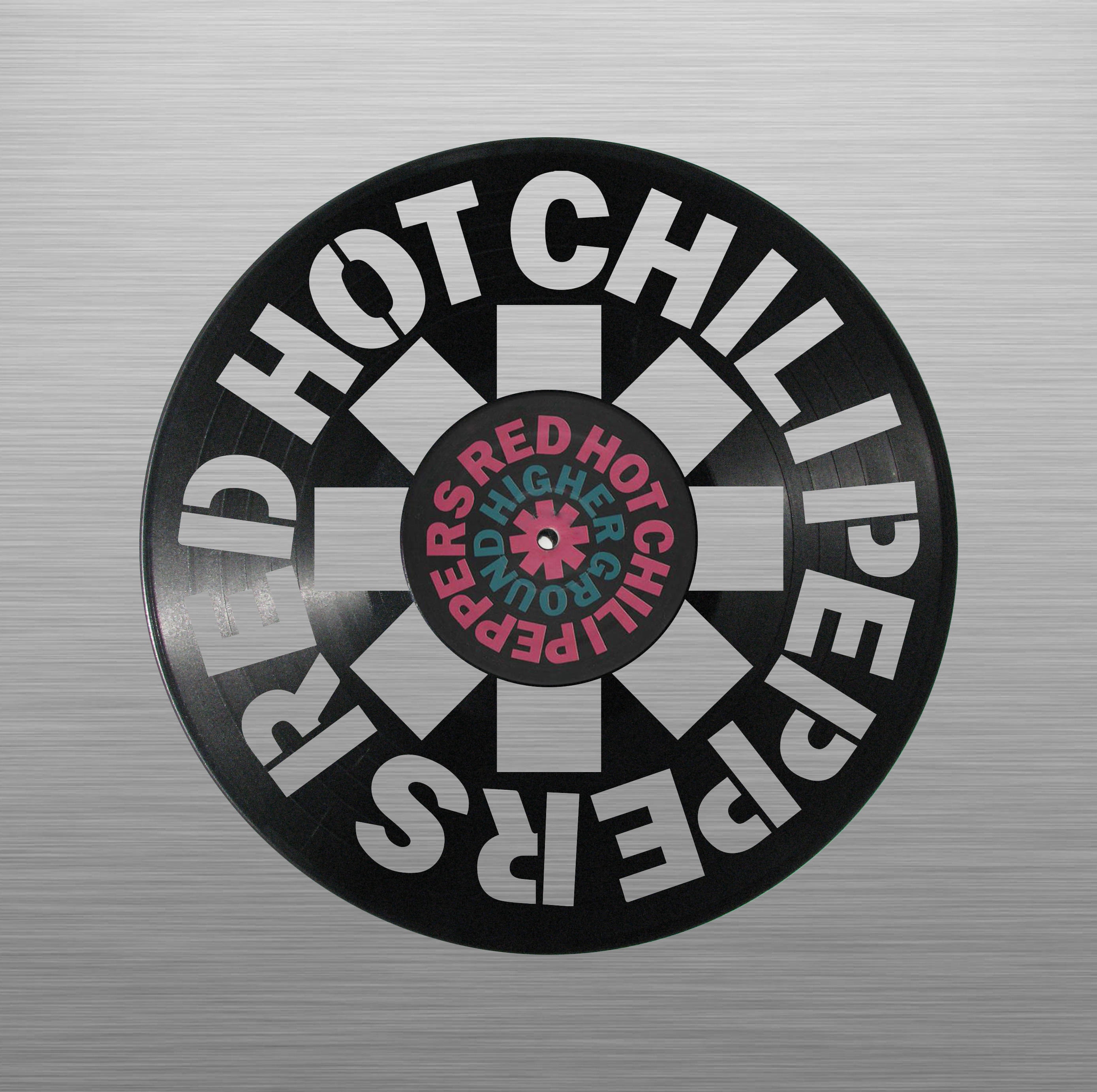 Red Hot Chili Peppers carved vinyl record art for special Etsy