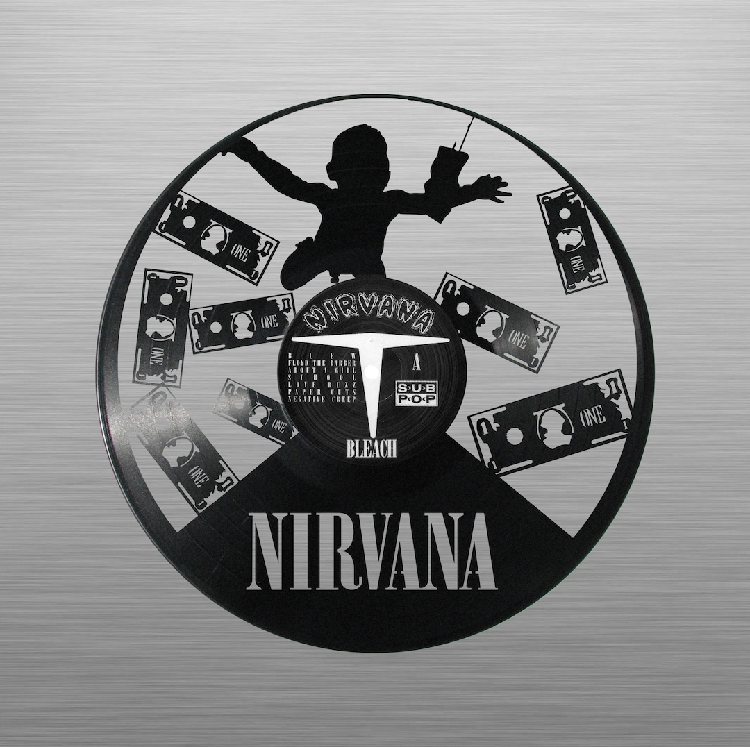 Nirvana - Vinyl Carved, Laser Cut Record Art, Music Gift for