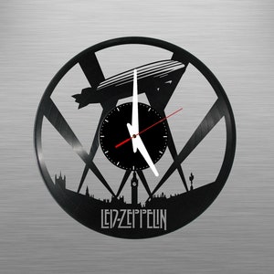 Led Zeppelin 1 – Vinyl-Uhr geschnitzt, lasergeschnittene Schallplattenkunst, Musikgeschenk für Anlässe wie: Geburtstag, Weihnachten, Jahrestag – Ausschnitt-Wandkunst