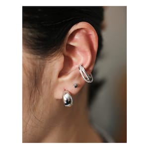CZ Ear Cuff, Ear Lobe Cuff, Conch Ear Cuff, Hoop Ear Cuff, No Piercing Ear Cuff, Ear Cuff, Silver Ear Cuff, Dainty Ear Cuff, Silver Ear Cuff