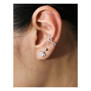 CZ Ear Cuff, Chain Link Ear Cuff, Conch Ear Cuff, No Piercing Ear Cuff, Ear Cuff, Silver Ear Cuff, Dainty Ear Cuff, Silver Ear Cuff