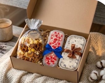 Gourmet Snack Gift Box, Handmade Fudge, Sweet and Salty Pretzels