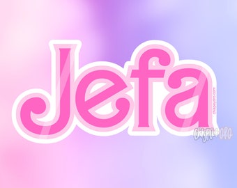 Jefa Pink Barbiecore Latina Glossy 2.75" Die-Cut Sticker