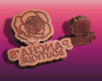 Custom Rubber Stamp - Wooden Base - Small Business - Wedding Invitations - Packaging Supplies - Logo Stamp