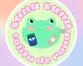 Sana Sana Colita de Rana Vaporu Pastel Kawaii Glossy 2.75" Die-Cut Sticker