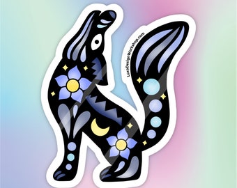 Wolf Alebrije Aztec Inspired Glossy 2.75" Die-Cut Sticker