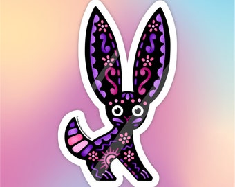 Jackrabbit Alebrije Aztec Inspired Glossy 3" Die-Cut Sticker